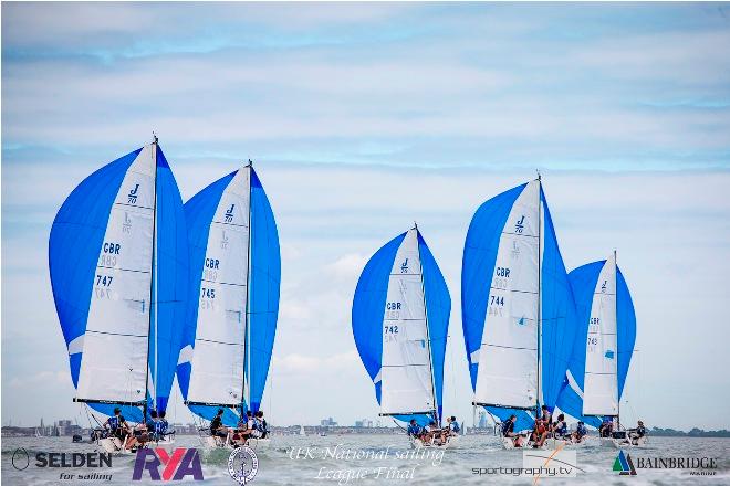 Hayling Island Sailing Club on the water and the fleet racing in the Solent - 2016 UK National Sailing League © Sportography.tv